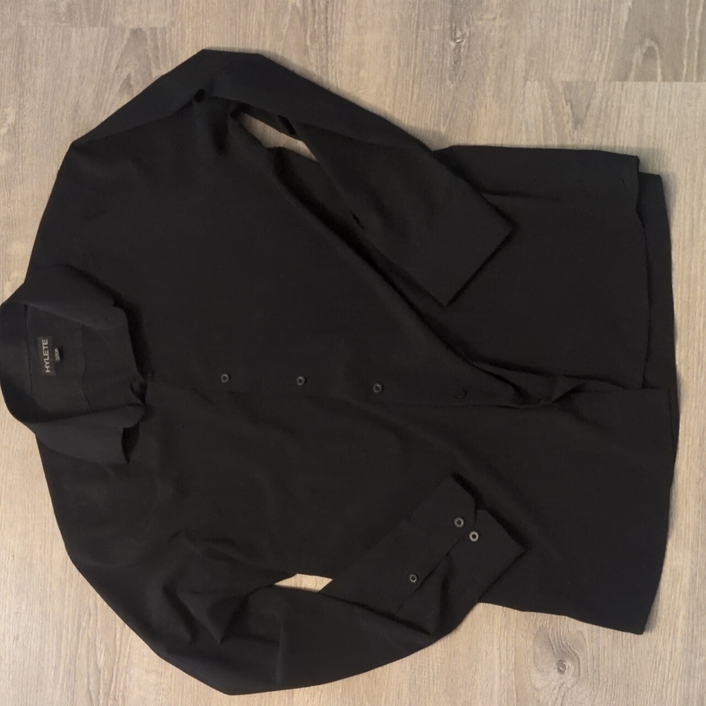 Hylete black long sleeve button down shirt size XXL
